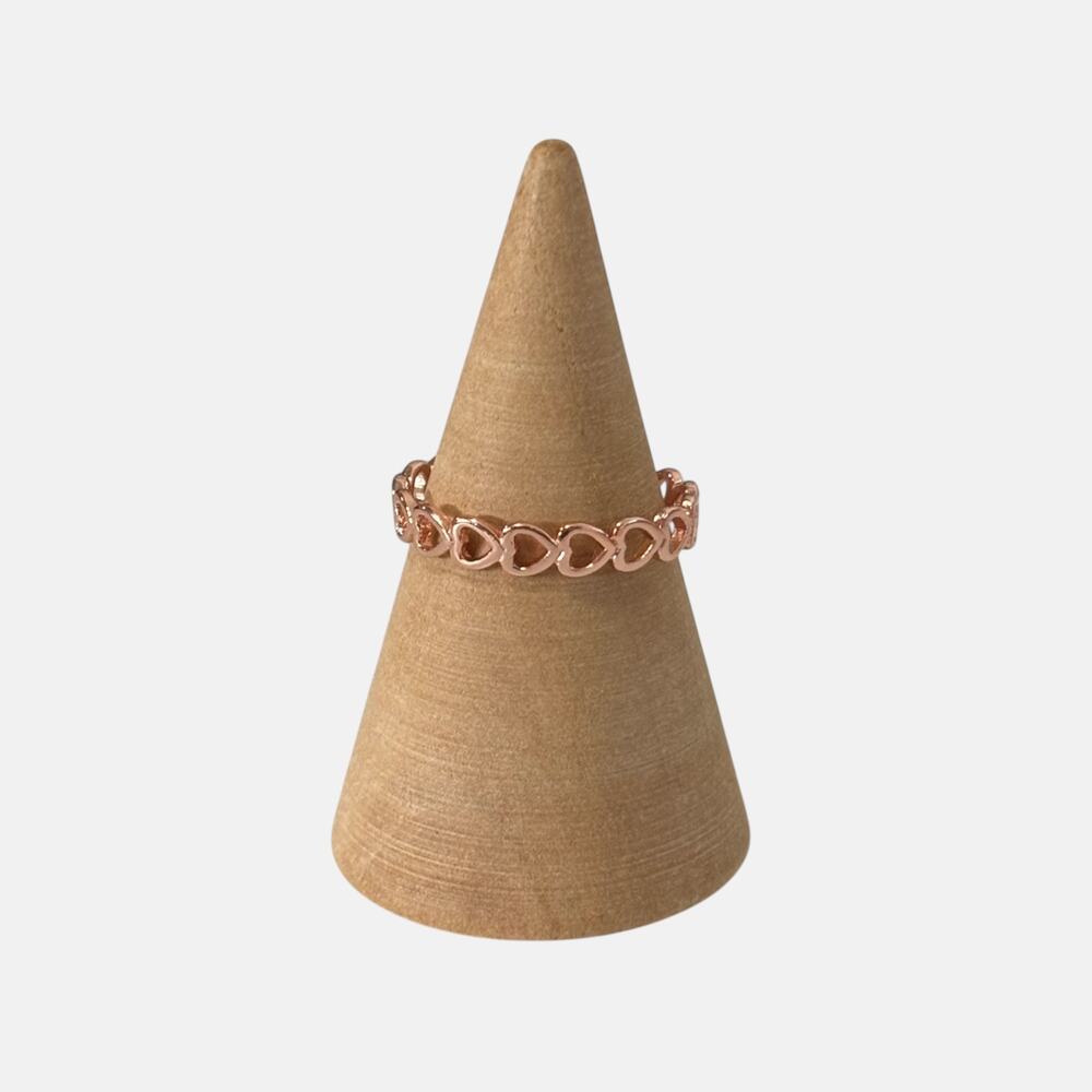 Heart Shape Rose Gold Adjustable Ring